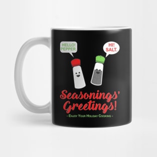 Seasonings Greetings Shirt, Salt Pepper Shaker Shirt, Funny Happy New Year Christmas Holiday Shirt, Foodie Chef Cook Food Gift Idea Mug